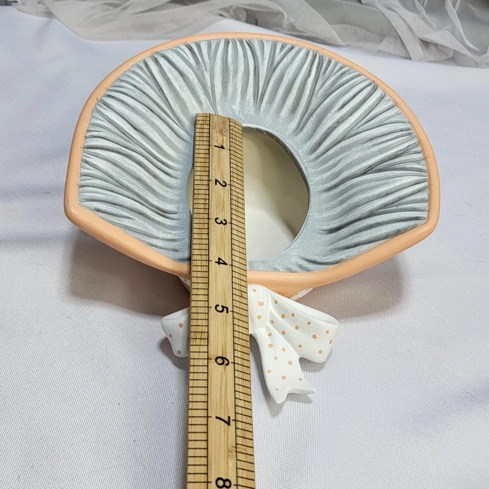 Handmade Pocket Planter Vase Prairie Bonnet Ribbon Hat Ceramic Pottery Home Deco